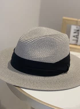 草帽逛街休闲男女春夏平檐贴布
