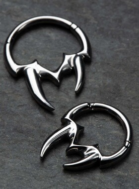TRIBAL FANGS HINGED SEGMENT FAKE NOSE RING G23钛合金鼻环