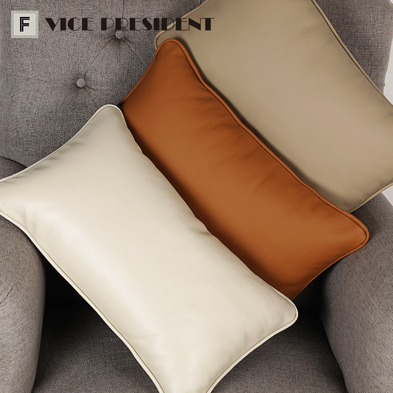 复古风头层牛皮靠垫真皮抱枕客厅办公室大黑沙发客厅车用护腰枕垫,淘宝优惠券,粉丝福利购,淘宝优惠卷