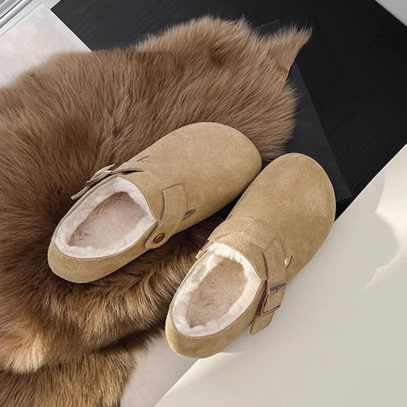 勃肯鞋女加绒保暖女鞋新款冬季博肯鞋棉鞋一脚蹬豆豆鞋毛毛鞋,淘宝优惠券,粉丝福利购,淘宝优惠卷