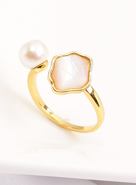 贝母DIY戒指配饰配件女