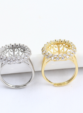 圆形满锆简单精致大珠款珍珠戒指