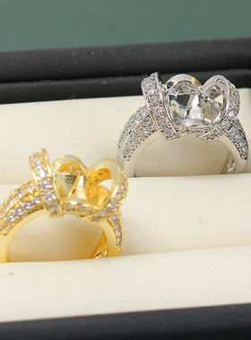 国产14k注金电镀缠绕镶嵌锆石