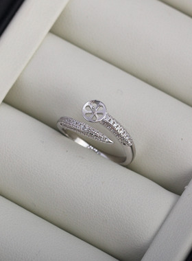 DIY珍珠配件钉子戒指空托