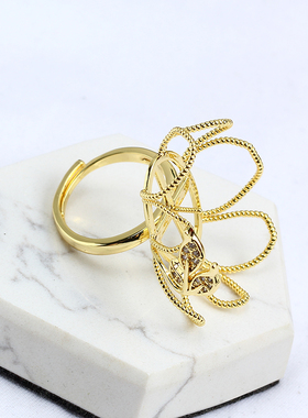 大花篮款珍珠开口戒配件空托