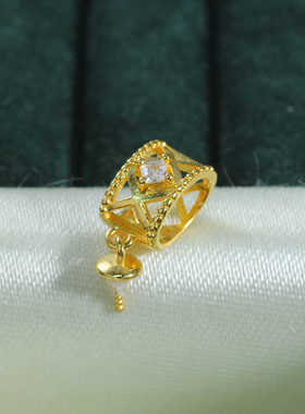 新款交叉DIY珍珠配件S925纯银