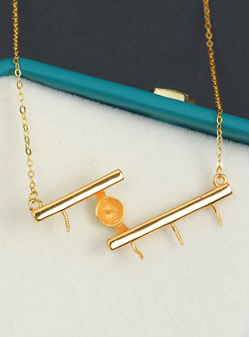 单珠连接平衡木珍珠项链