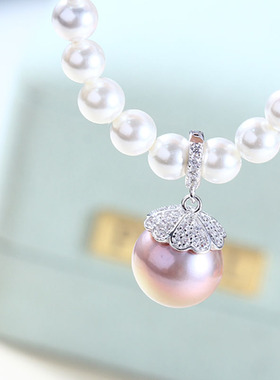 S925纯银百搭简约遮瑕款珍珠吊坠