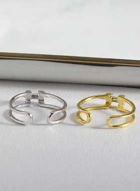 精致DIY戒指空托S925纯银小众