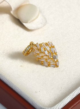 DIY珍珠配件镶锆吊坠空托