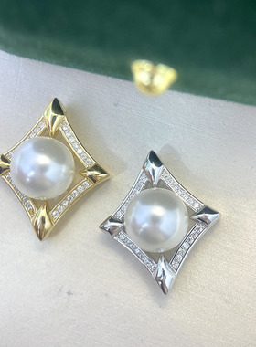 S925纯银经典高级款菱形珍珠吊坠