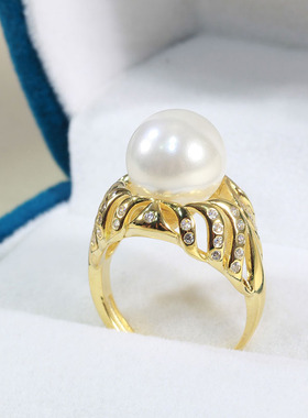 S925纯银优雅精工遮瑕款珍珠戒指