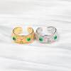 DIY Pearl Accessories New S925 Sterling Silver Light Luxury Green Zirconium Boho Style Ring Empty Holder 8-12mm