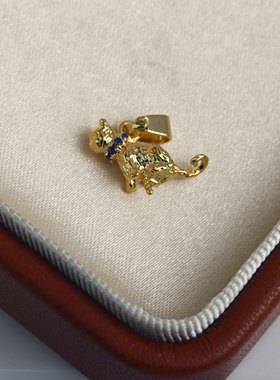 DIY珍珠配件小猫吊坠空托