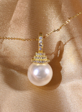 S925纯银精工百搭珍珠吊坠项链