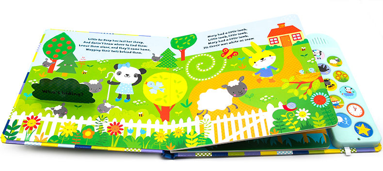 童谣儿歌 纸板触摸发声翻翻书 Usborne Baby's Very First Nursery Rhymes Playbook 英文原版幼儿英语启蒙早教游戏互动书 英文版 - 图2