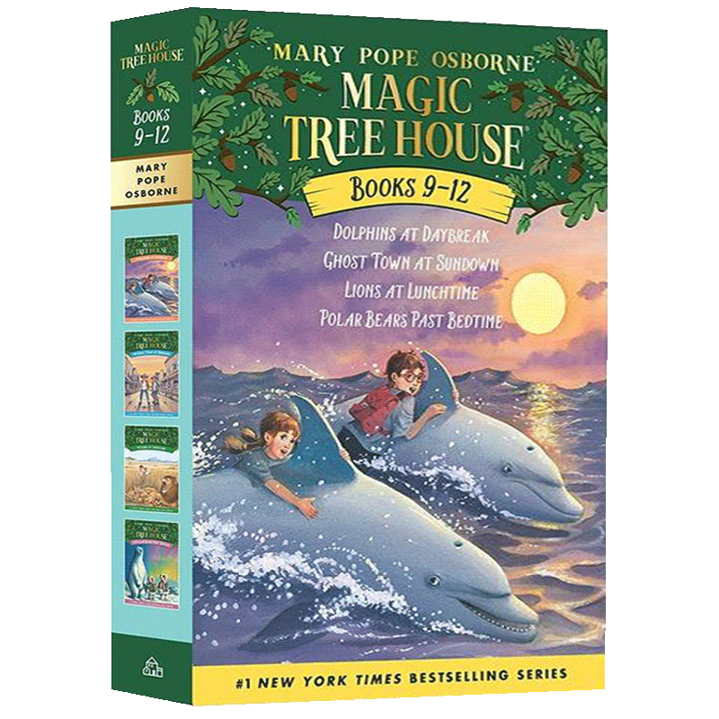 Magic Tree House 9-12神奇树屋9-12盒装英文原版儿童探险小说美国中小学课外阅读故事章节桥梁书-图1