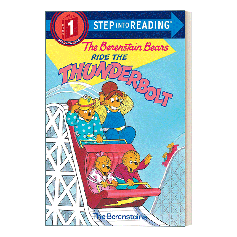 英文原版 Step into Reading 1 - The Berenstain Bears Ride the Thunderbolt 小熊一家坐过山车 兰登分级读物1 英文版 进口书 - 图0