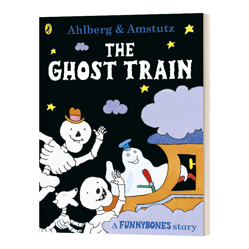 有趣的骨头 Funnybones The Ghost Train  廖彩杏推荐 韵文式句子字汇学习 英文原版趣味图画故事书 进口英语绘本书籍 - 图0