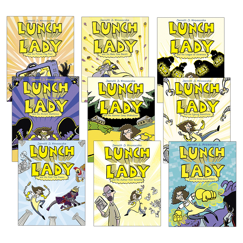 Lunch Lady 食堂阿姨9册套装 热血漫画 英文原版儿童文学爆笑幽默故事漫画书 进口英语书籍