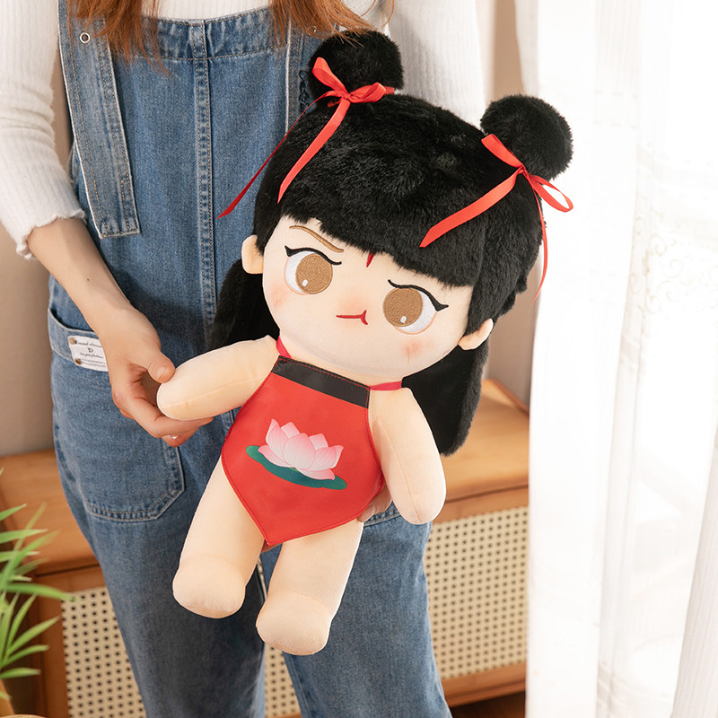 新款哪吒毛绒玩具棉花娃娃女孩玩偶哪吒公仔女生抱枕儿童生日礼物