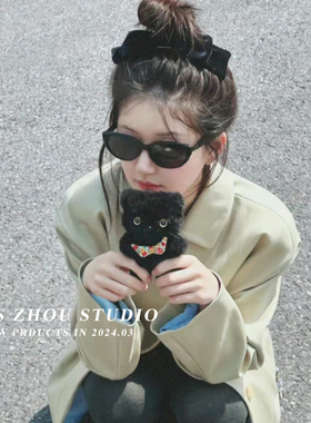 赵露思同款复古猫眼墨镜男女潮