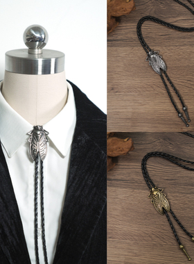 bolotie复古蝉领带配饰西部牛仔