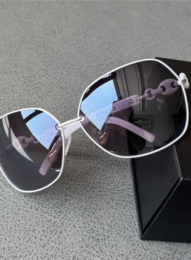 高颜值女士白色墨镜多边形不挑脸型太阳镜防晒眼镜个性清新白框