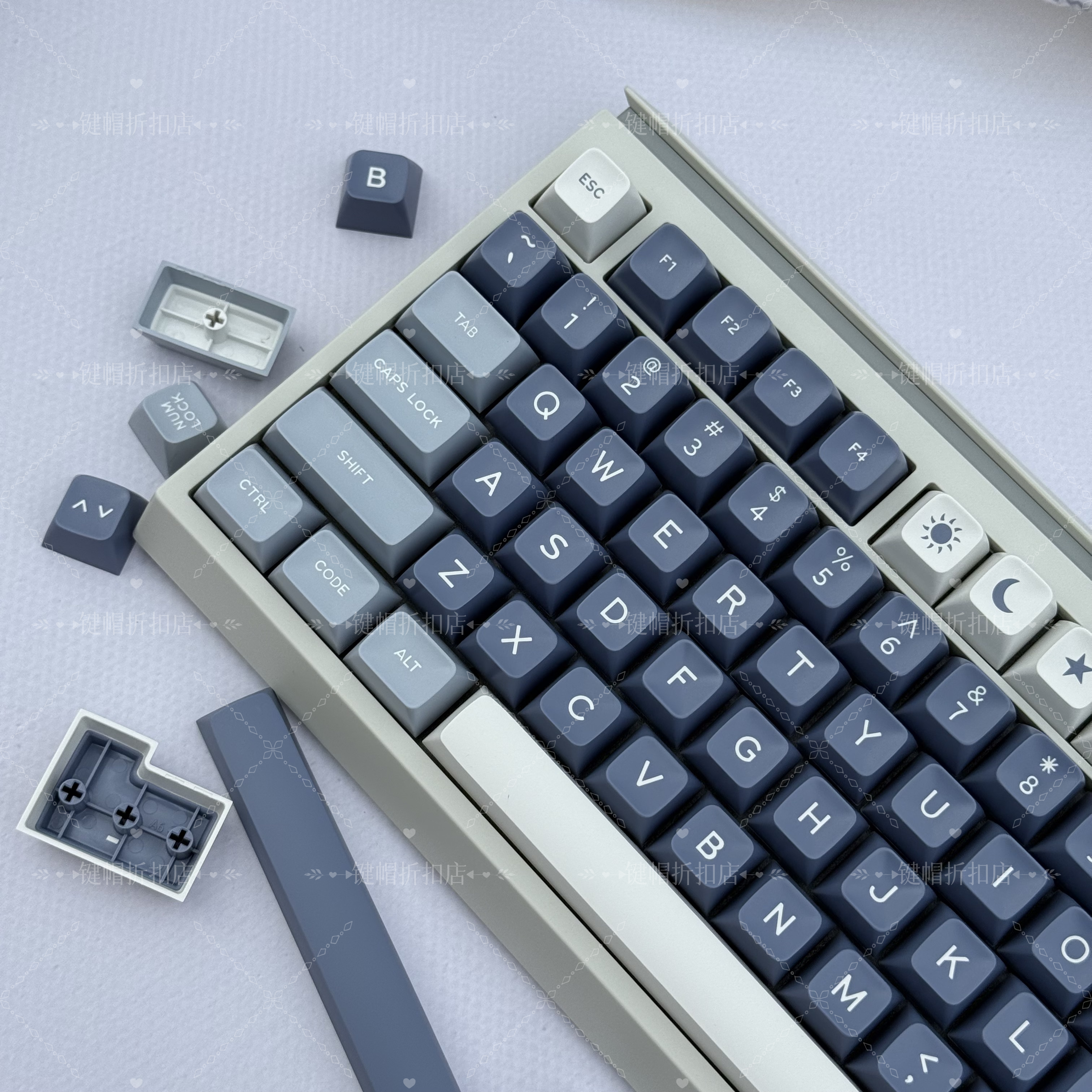 大叶键帽Fish渔SA高度173键不透光ABS材质二色适配十字轴机械键盘,淘宝优惠券,粉丝福利购,淘宝优惠卷