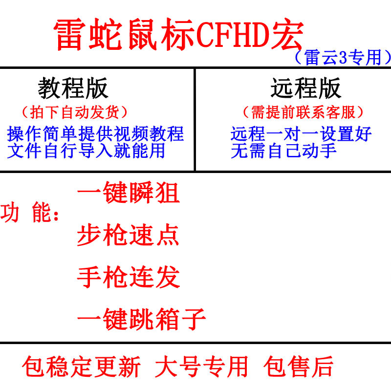 pubg镭蛇压枪鼠标宏雷云3CF宏G102吃鸡鼠标G502lua脚本GPW402 - 图2