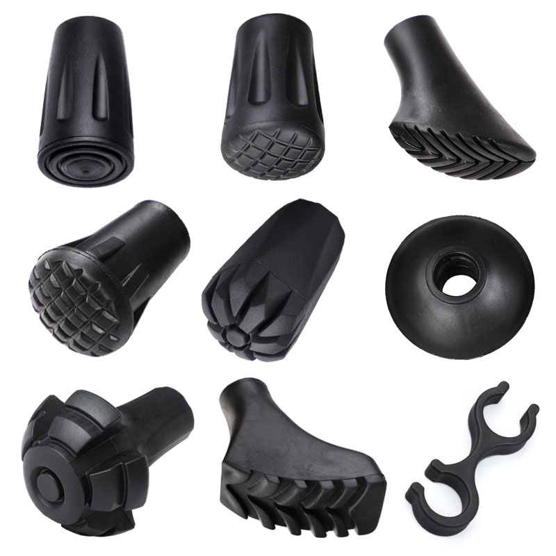 户外登山杖配件手杖零件防滑耐磨脚套拐棍垫子泥托雪栏手杖头10个