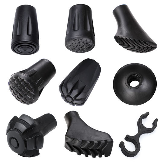 户外登山杖配件手杖零件防滑耐磨脚套拐棍垫子泥托雪栏手杖头10个