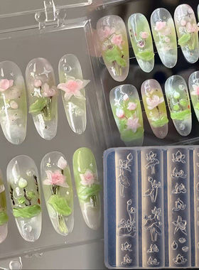 美甲硅胶花朵模具冰花雕花