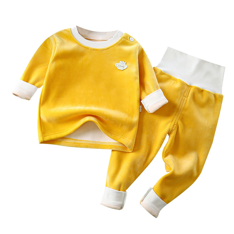 儿童保暖内衣套装婴儿加绒衣服男宝宝秋冬季加厚打底衫女孩居家服,淘宝优惠券,粉丝福利购,淘宝优惠卷