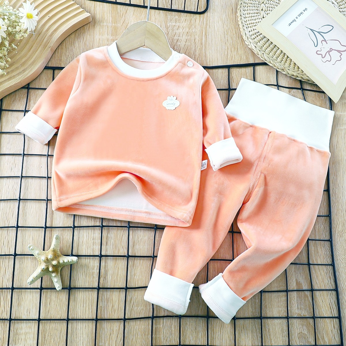 儿童保暖内衣套装婴儿加绒衣服男宝宝秋冬季加厚打底衫女孩居家服,淘宝优惠券,粉丝福利购,淘宝优惠卷