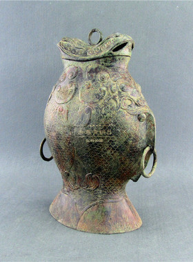 仿古青铜器鱼纹瓶工艺品艺术礼品家居摆件博古架装饰别墅办公装修