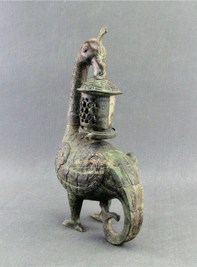 仿古青铜器雁灯鸟尊工艺品家居摆件礼品铜尊别墅办公室大堂装饰品