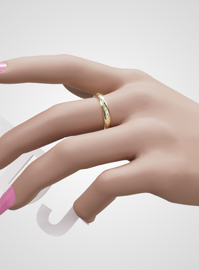 18K金星芒钻素圈戒指可定制