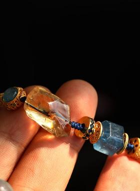 原石桶珠项链尺寸约41times18mm