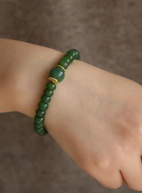 高端定制天然碧玉盘珠手链搭配天然碧玉简约而又不平凡