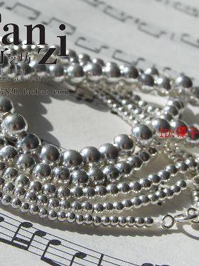 素手银缘4mm纯银S925银手链皇冠