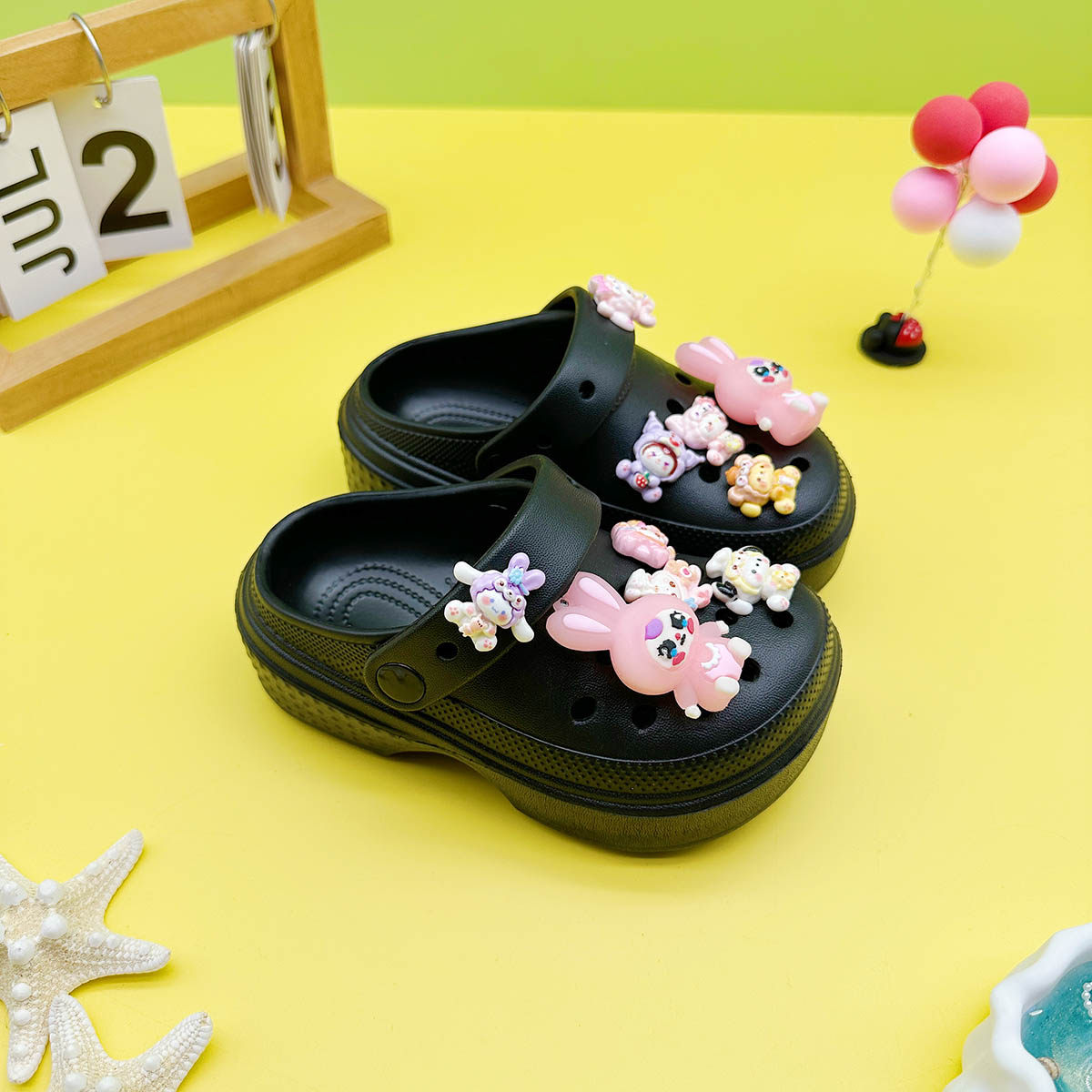 新款男女童亲子拖鞋卡通粉色兔子EVA洞洞鞋软底防滑包头凉鞋,淘宝优惠券,粉丝福利购,淘宝优惠卷