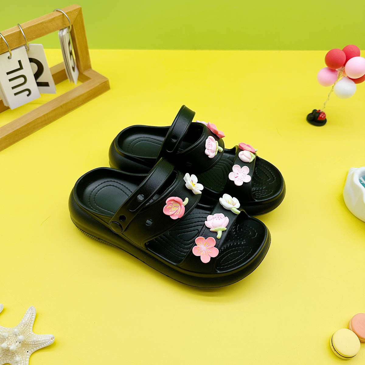 新款卡通樱花eva亲子鞋夏季百搭男童女童时尚凉鞋厚底防滑拖鞋,淘宝优惠券,粉丝福利购,淘宝优惠卷