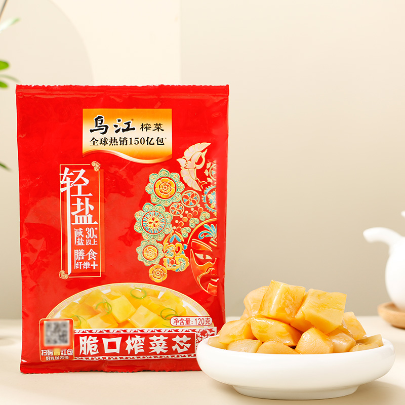 整箱榨菜涪陵榨菜乌江脆口榨菜120g*24包600g调味菜大块咸菜下饭 - 图0