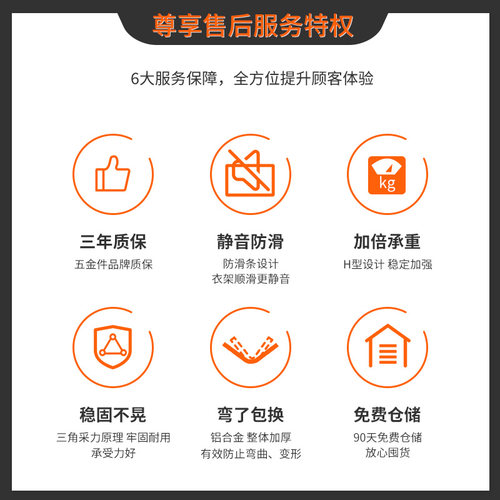 顶固衣柜挂衣杆衣橱横杆橱柜防滑挂杆柜子衣杆托法兰座衣架杆配件 - 图3