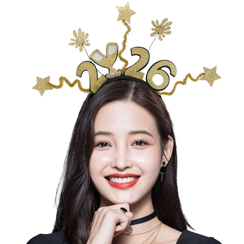 2026新年元旦跨年晚会舞会帽子NEW YEAR头饰发箍学校公司活动道具 - 图3