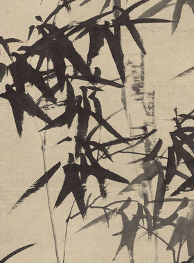 郑板桥竹石图华封三祝水墨竹子国画艺术微喷打印绢本画心临摹画稿