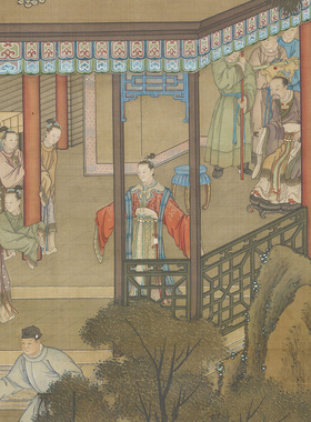 金昆 冯媛当熊图清传统宫庭人物图艺术微喷打印绢本画心临摹范本