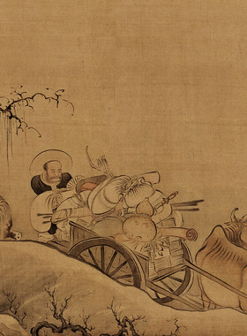 清禹之鼎移居图山水花鸟人物图复制高清艺术微喷绢本画心临摹范本