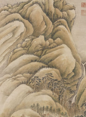 清代王时敏仿王维江山雪霁图传统山水国画复制品高清艺术微喷画心